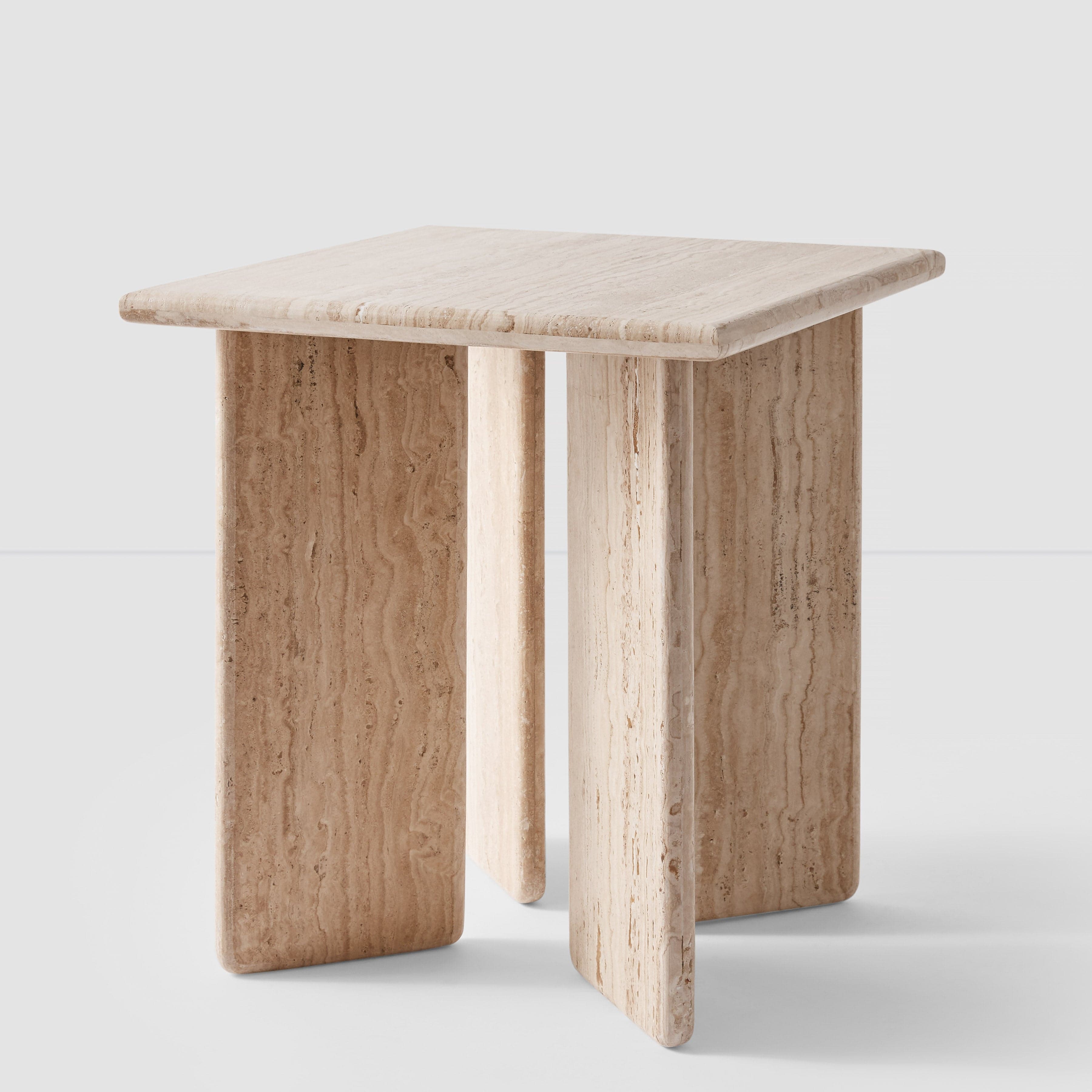 Amata Travertine Side Table