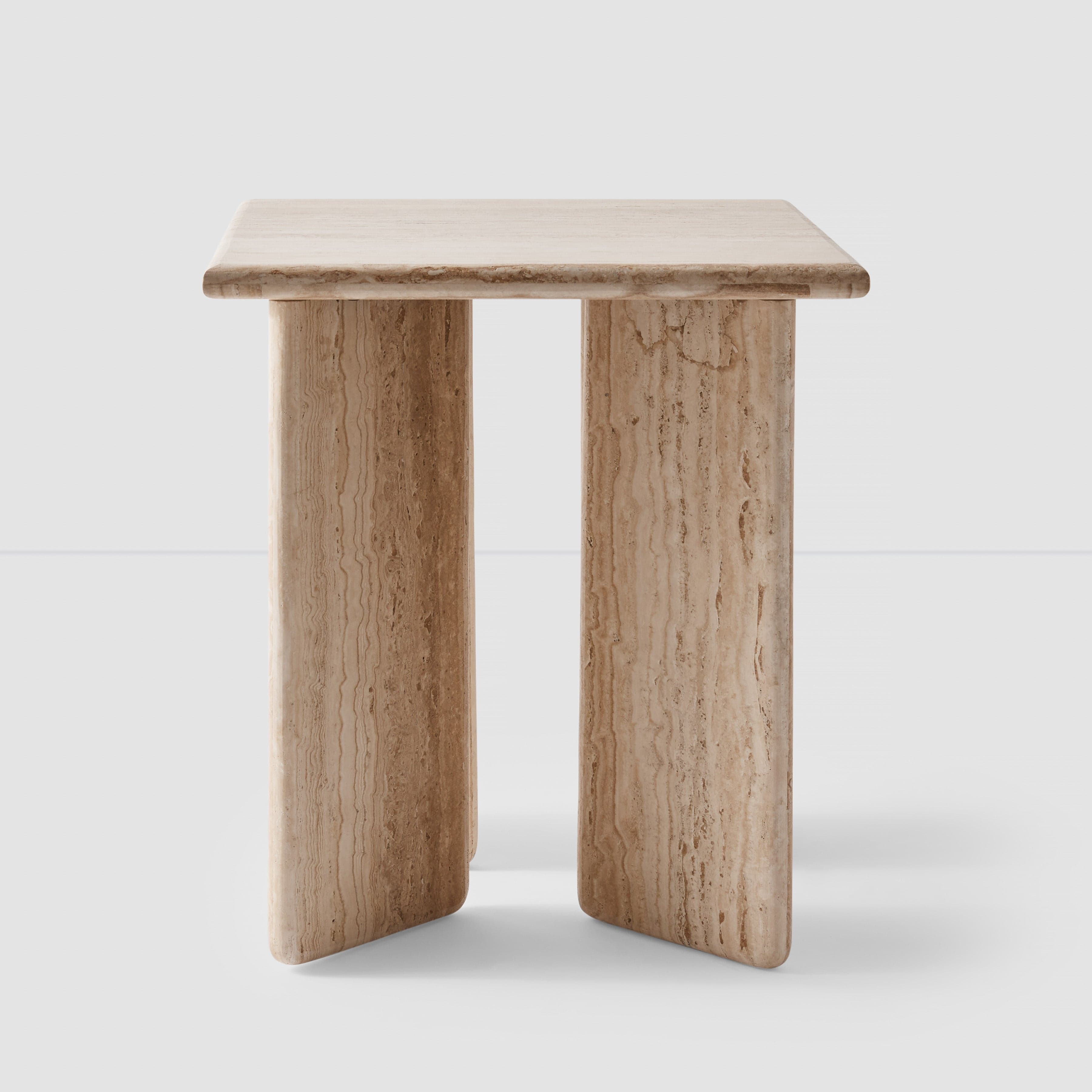 Amata Travertine Side Table
