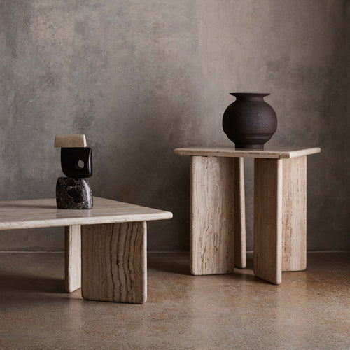 Amata Travertine Side Table