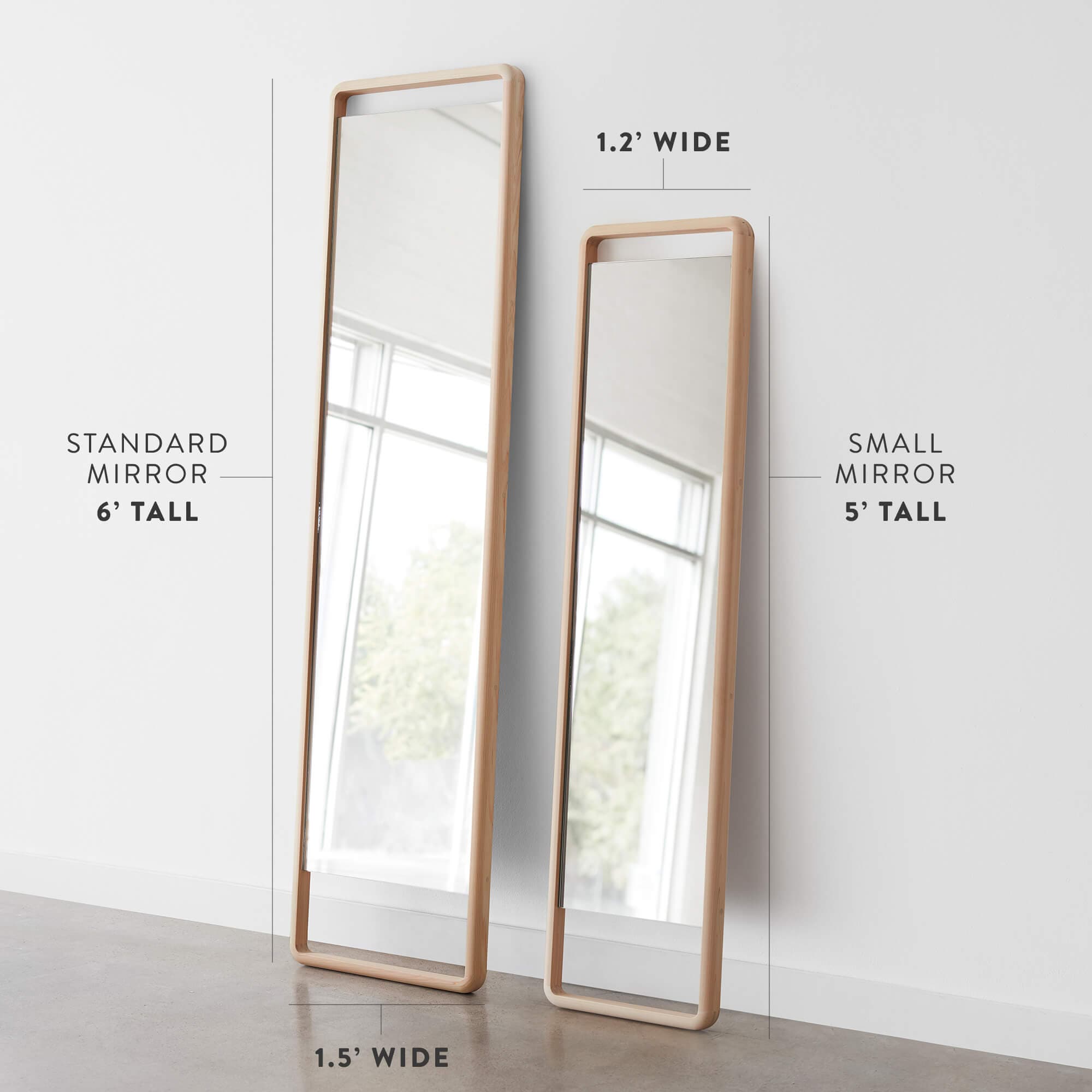 Hinoki Wood Floor Mirror