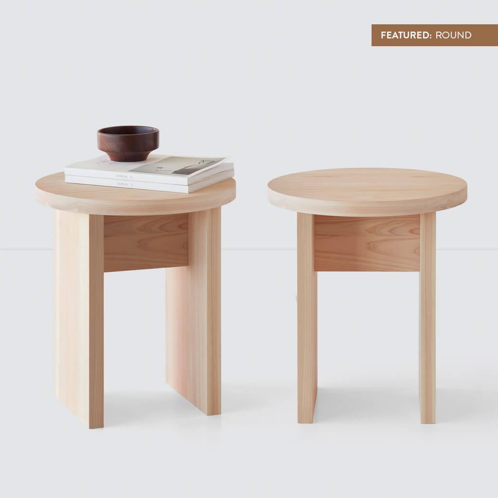 Hinoki Wood Side Table