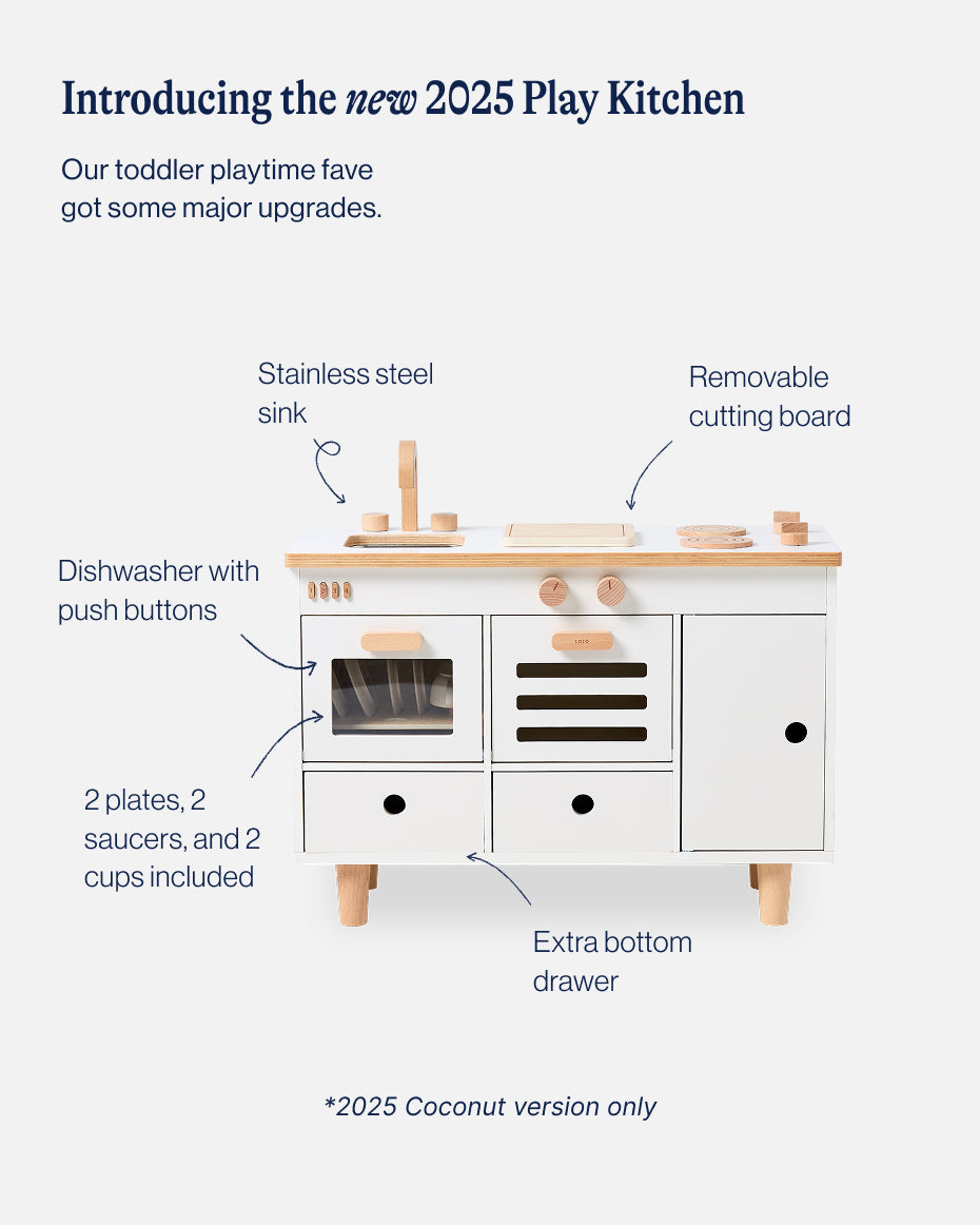 The Play Kitchen + Fridge + Shopping Cart
