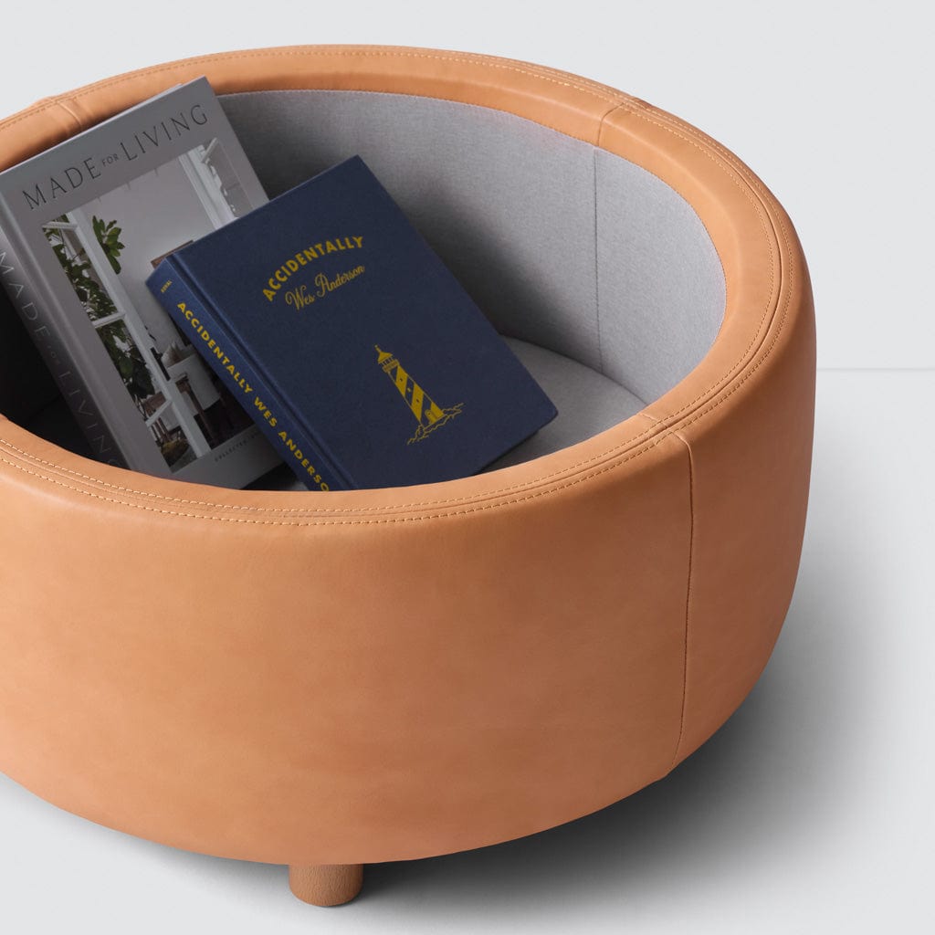 Torres Leder-Aufbewahrungs-Ottomane – Mittel & Groß