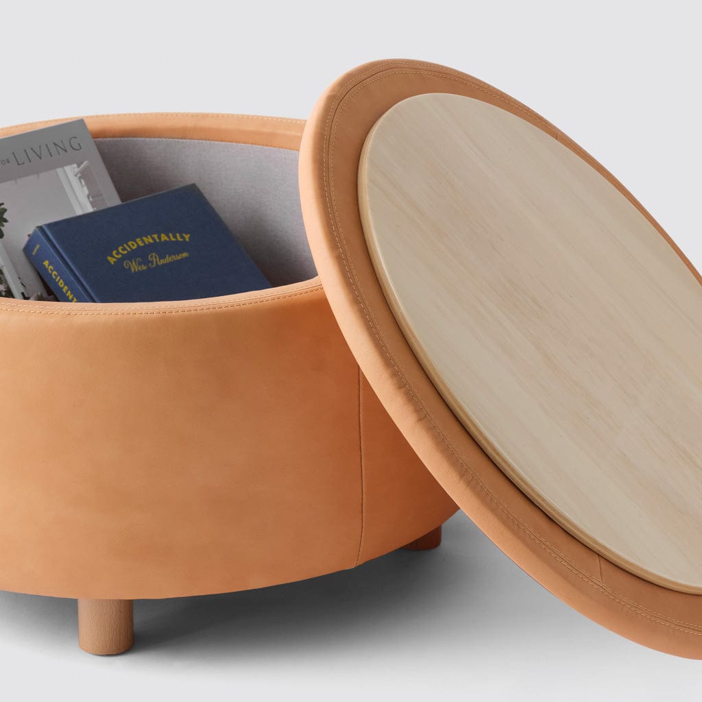 Torres Leder-Aufbewahrungs-Ottomane – Mittel & Groß