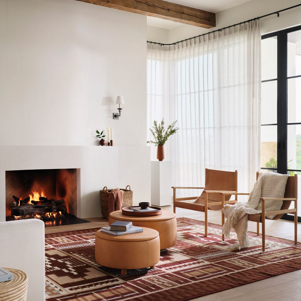 Torres Leder-Aufbewahrungs-Ottomane – Mittel & Groß