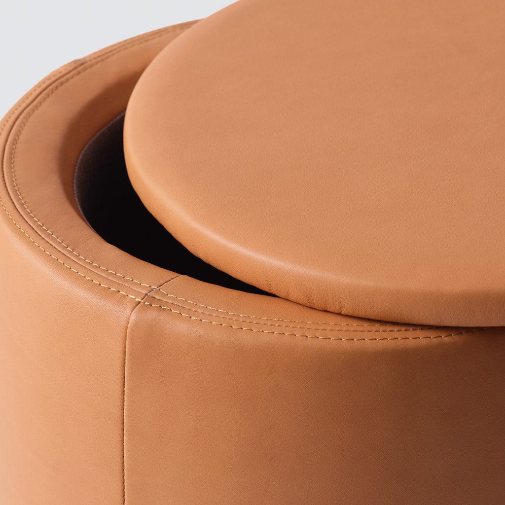 Torres Leather Storage Ottoman - Small