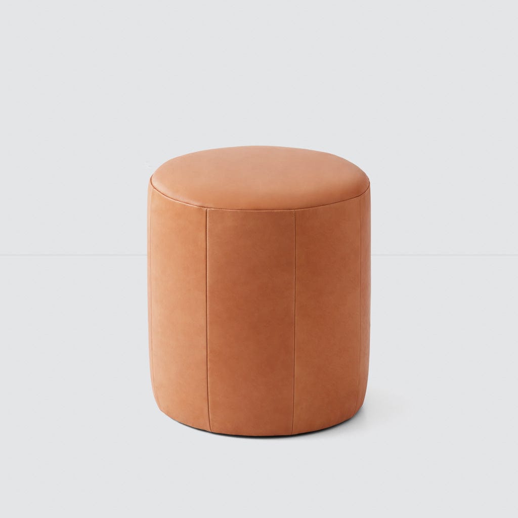 Torres Round Leather Ottoman - Small