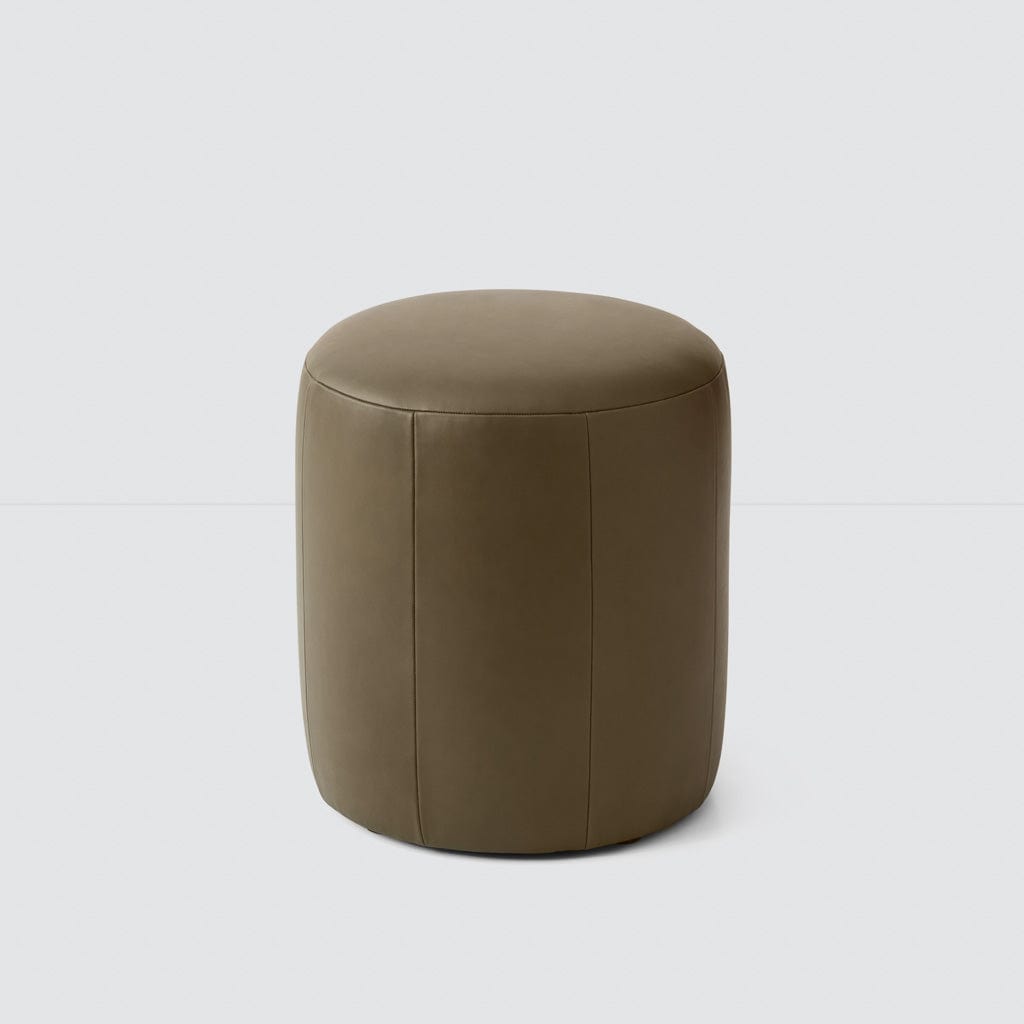 Torres Round Leather Ottoman - Small