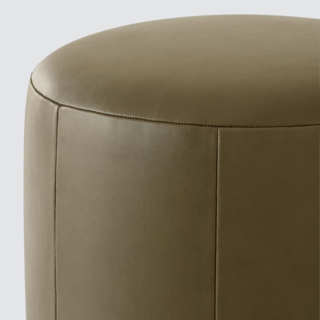 Torres Round Leather Ottoman - Small