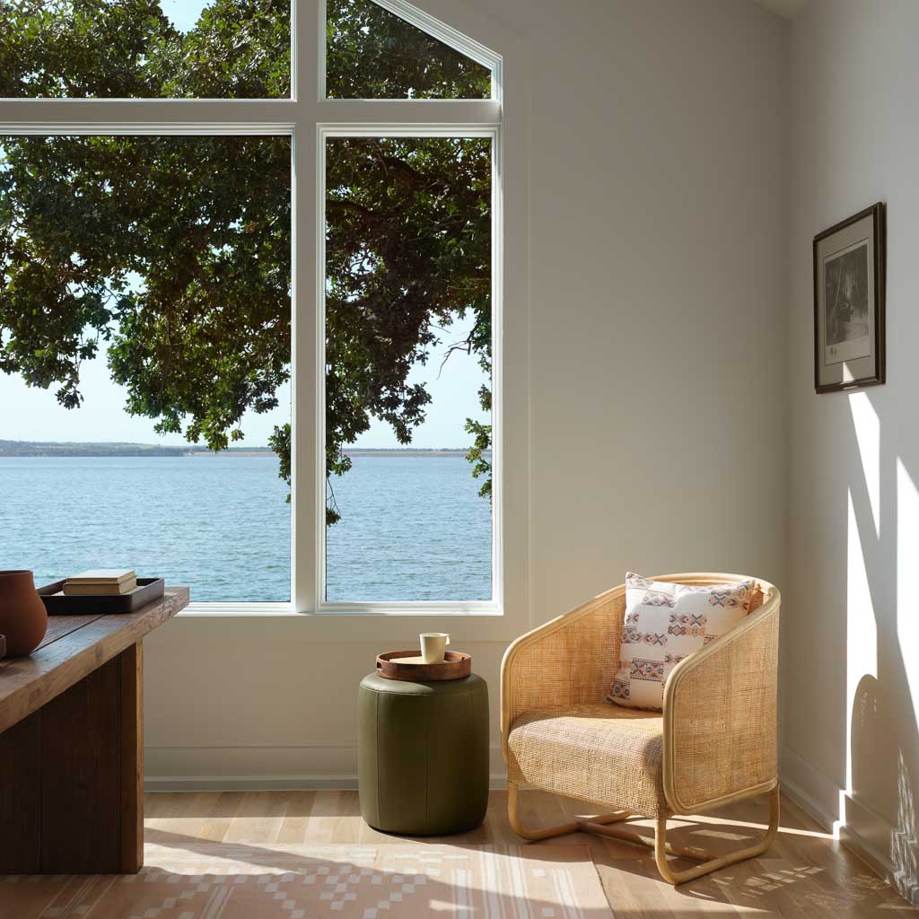 Torres Round Leather Ottoman - Small