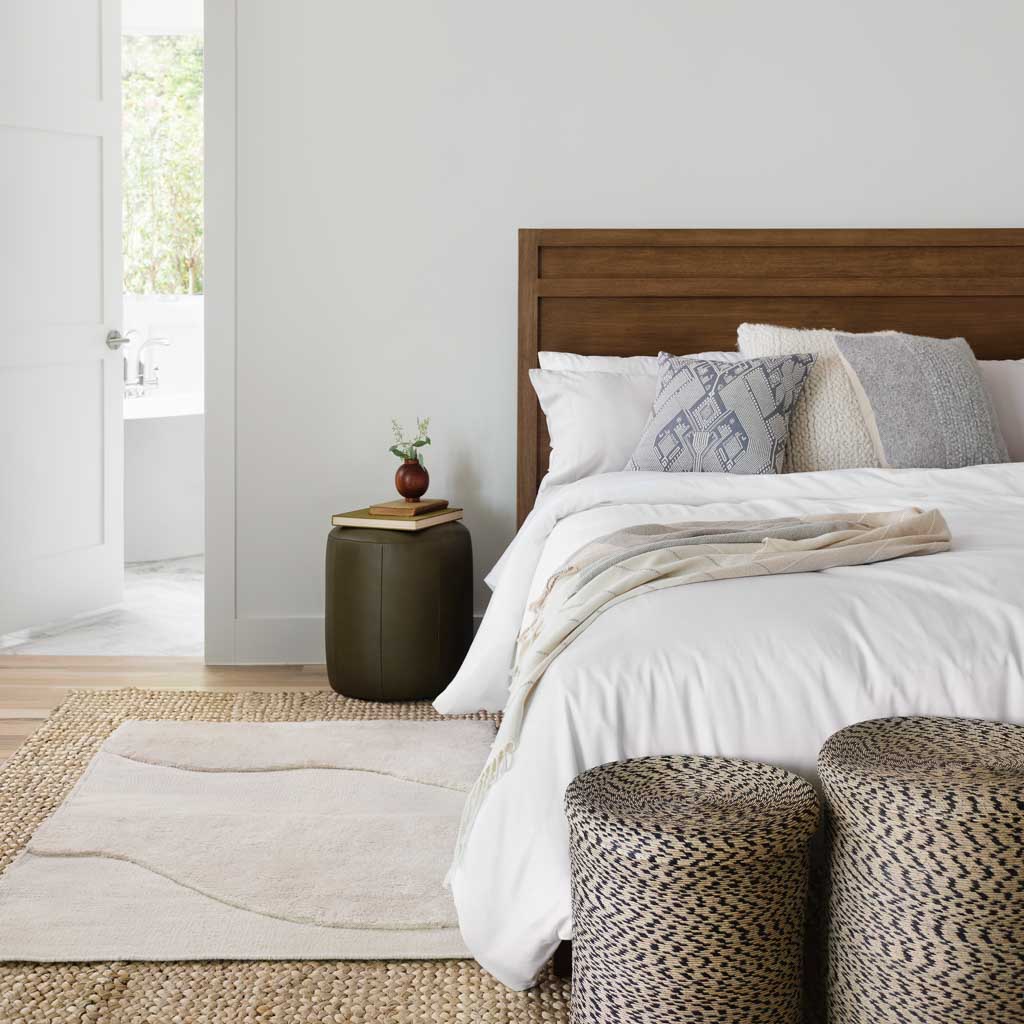 Torres Round Leather Ottoman - Small