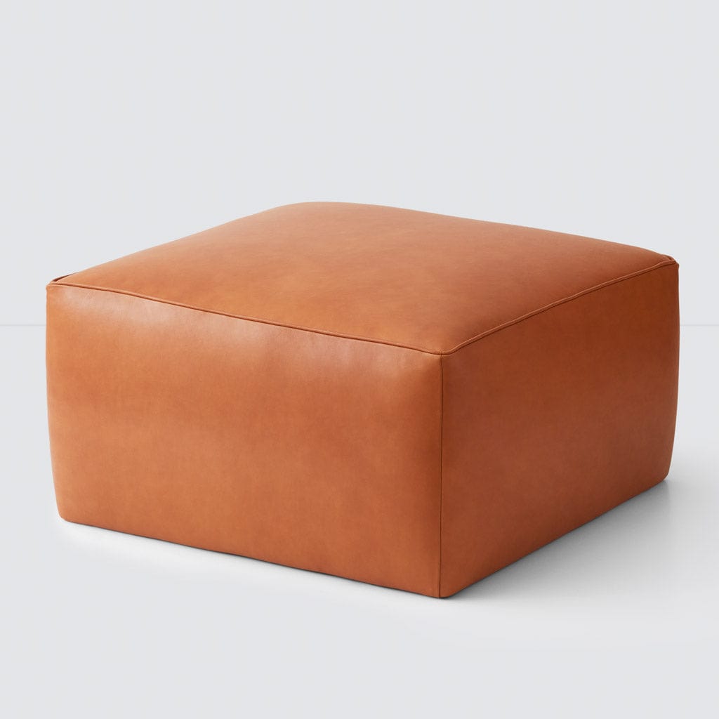 Torres Square Leather Ottoman - Medium & Large
