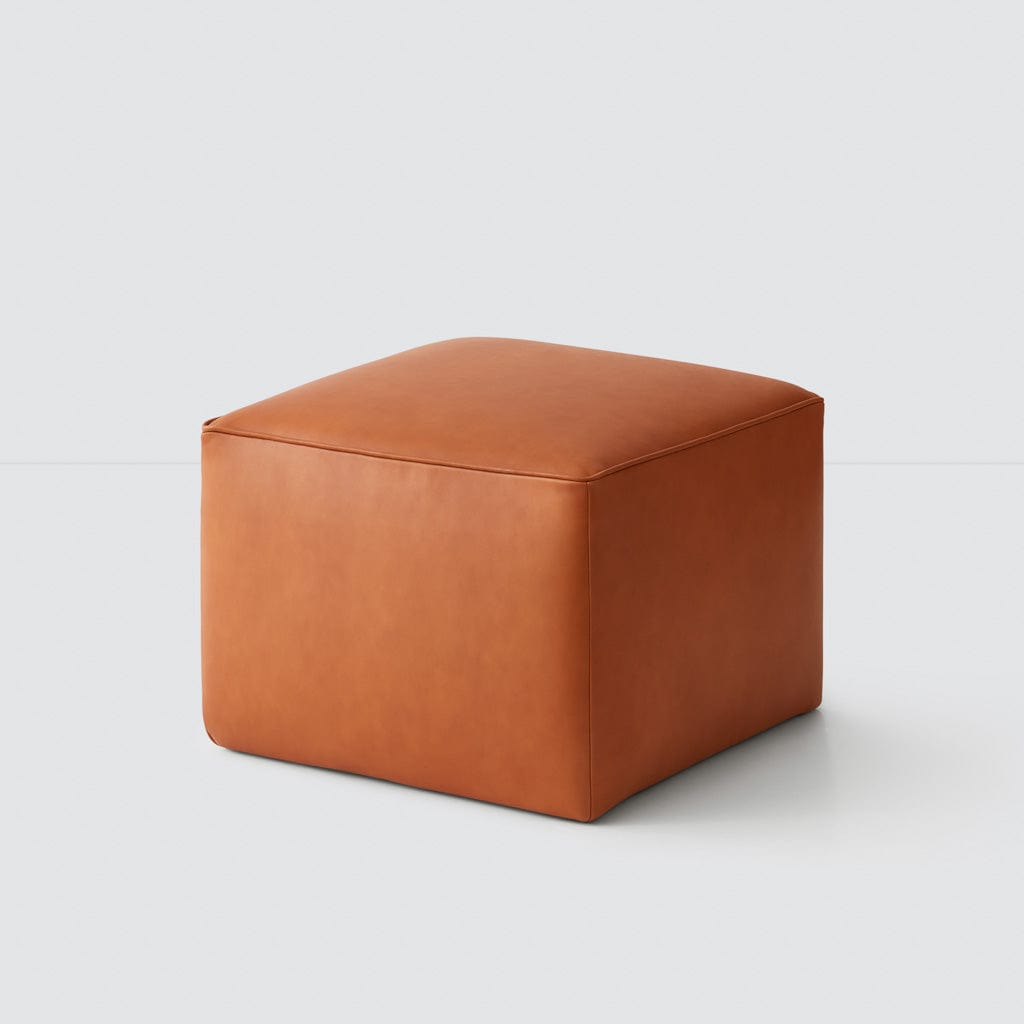 Torres Square Leather Ottoman - Medium & Large