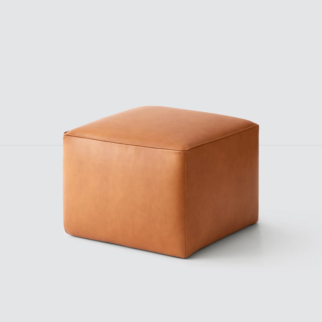Torres Square Leather Ottoman - Medium & Large
