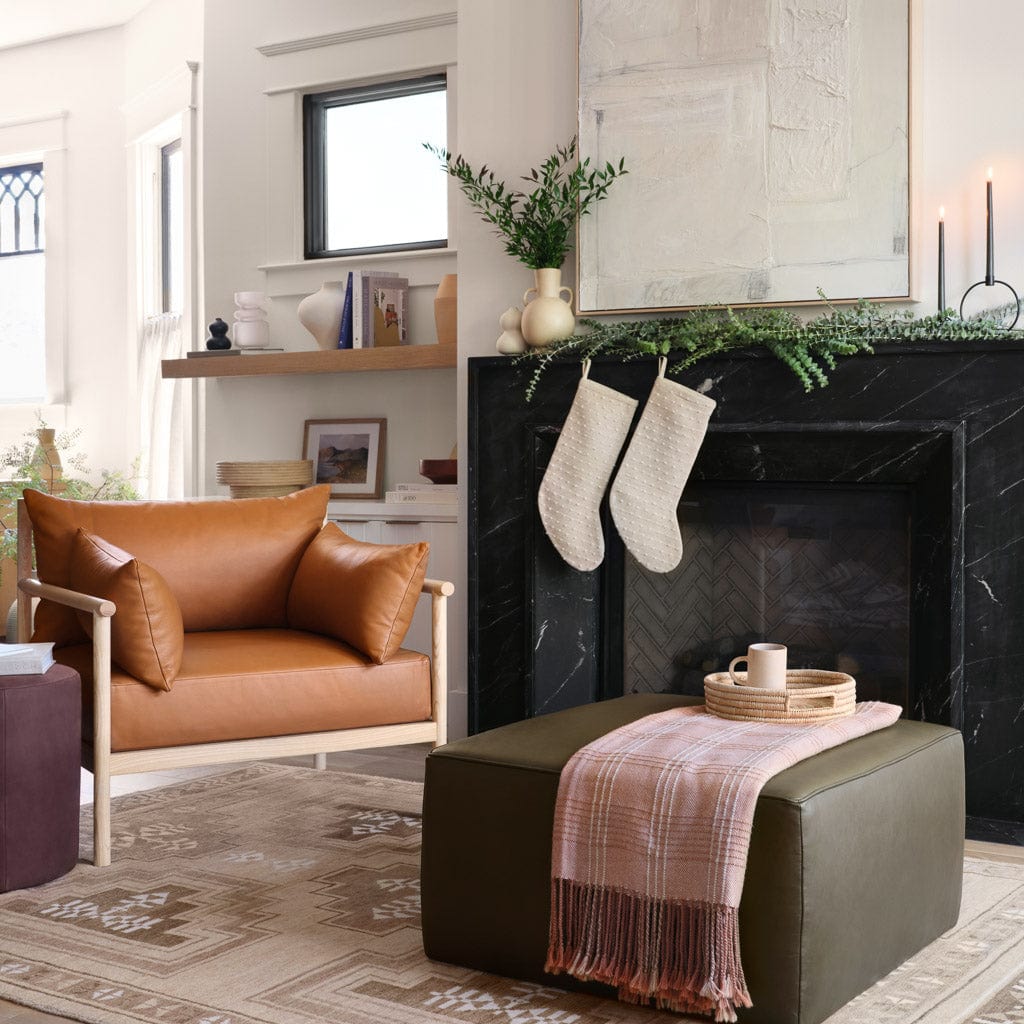 Torres Quadratischer Lederhocker – Mittel & Groß